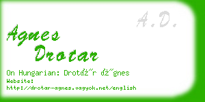 agnes drotar business card